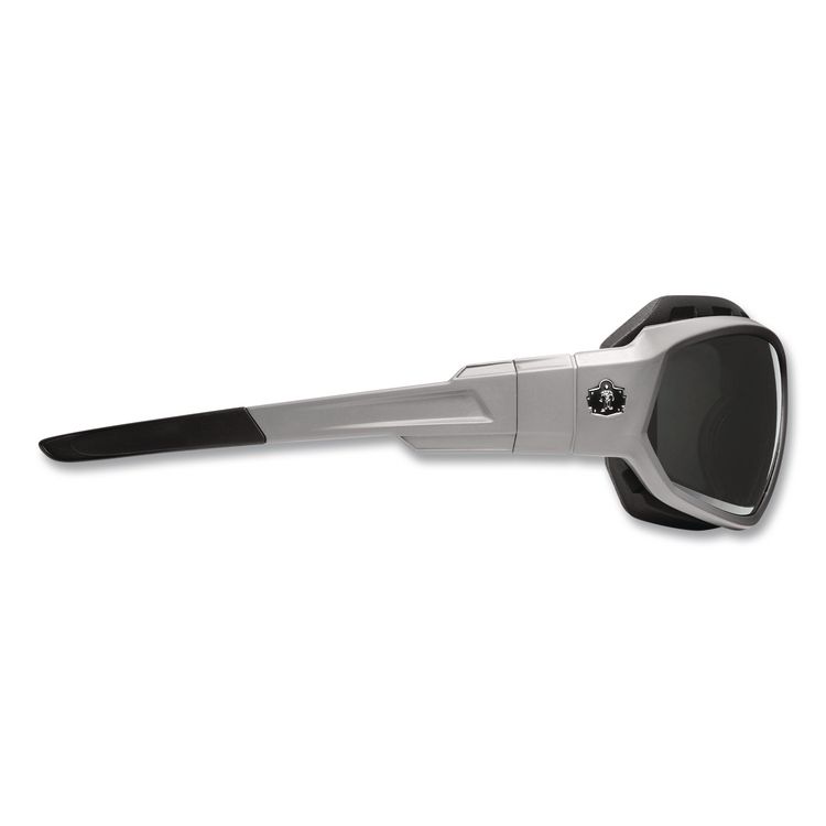 Skullerz Loki Safety Glasses/Goggles, Fog-Off Technology, Matte Gray Full Frame, Smoke Dual Lens