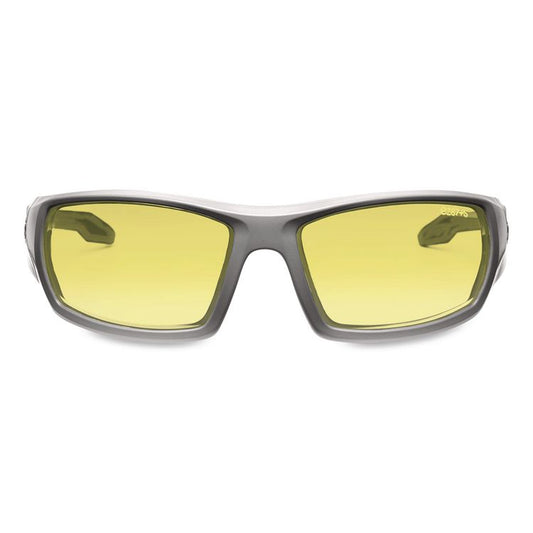Skullerz Odin Safety Glasses, Matte Gray Full Frame, Yellow Dual Lens