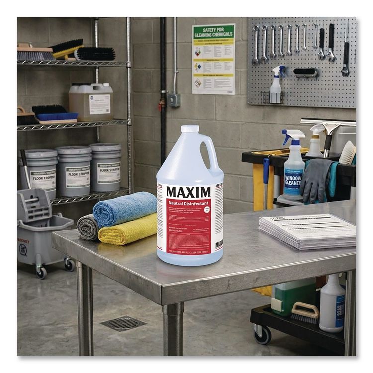 Neutral Disinfectant, Lemon Scent, 1 gal Bottle, 4/Carton