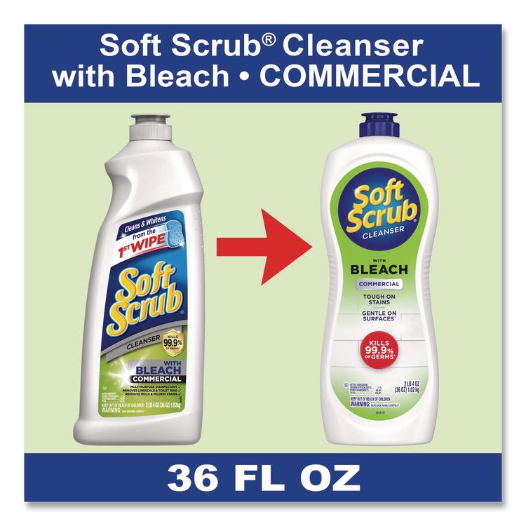 Antibacterial Surface Cleanser with Bleach, Commercial, 36 oz Bottle