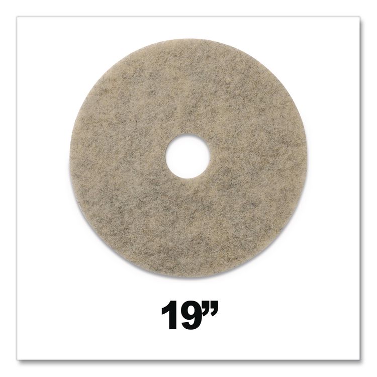 Combo Burnishing Pads, 19" Diameter, Tan, 5/Carton