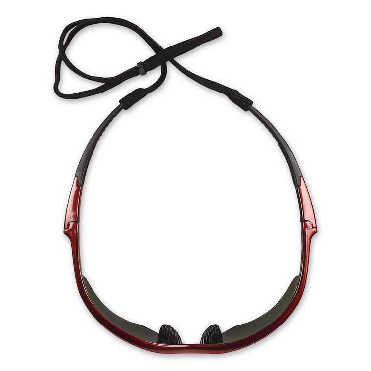 Nemesis Safety Glasses, Red Half Frame, Smoke Dual Lens