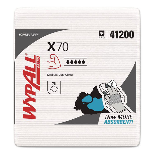 X70 Cloths, 1/4 Fold, 12.5 x 12, White, 76/Pack, 12 Packs/Carton