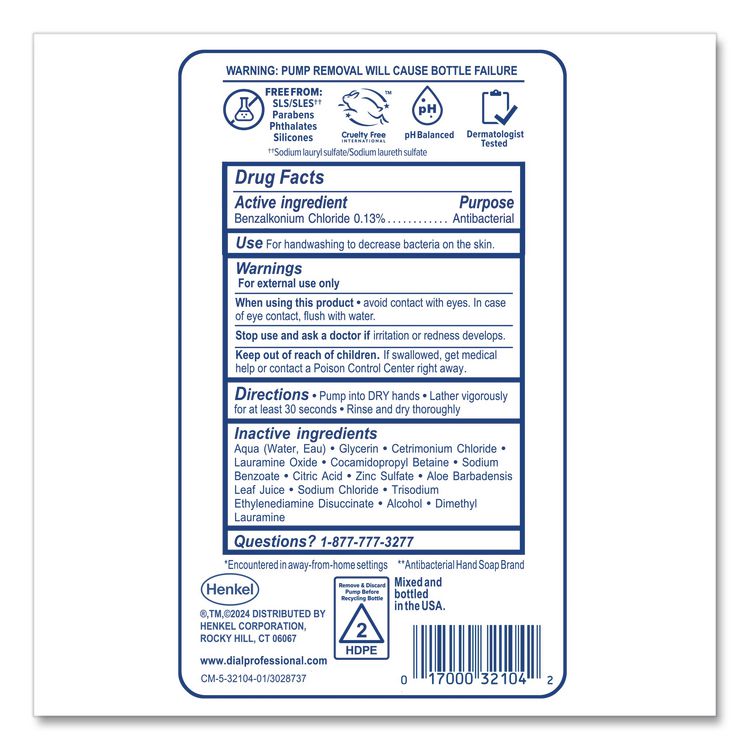 Antibacterial and Sensitive Foaming Hand Wash Refill for FIT Touch Free Dispenser, Fragrance-Free, 1 L, 3/Carton