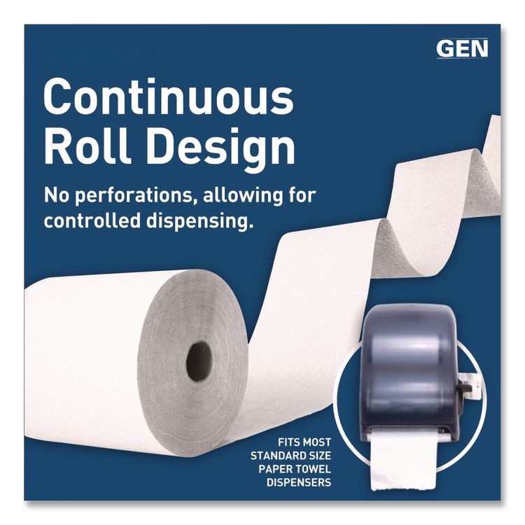 Hardwound Roll Towels, 1-Ply, 8" x 600 ft, White, 12 Rolls/Carton