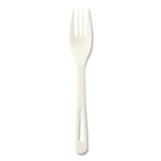 TPLA Bulk Cutlery, Fork, Plastic, Light Beige, 1,000/Carton