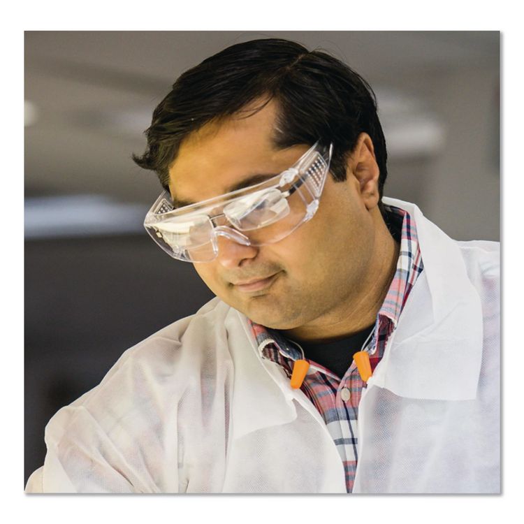 Unispec II Safety Glasses, Frameless OTG, Clear Single Lens, 50/Carton