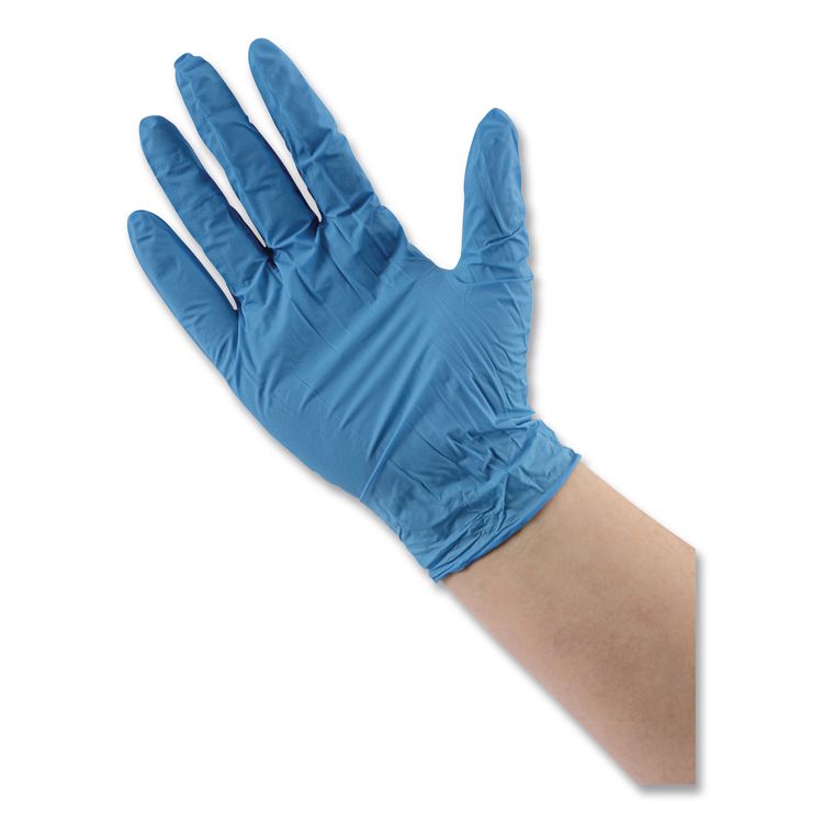 Blue Disposable Nitrile Gloves, 370 Series, Powder-Free, Large, 3 mil Thick, 9.5" Long, Blue, 100/Box, 10 Boxes/Carton