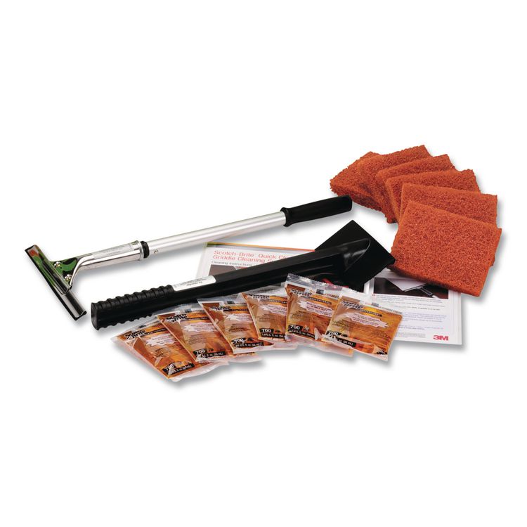 Quick Clean Griddle Cleaning System Starter Kit, 4 x 5.24, Orange