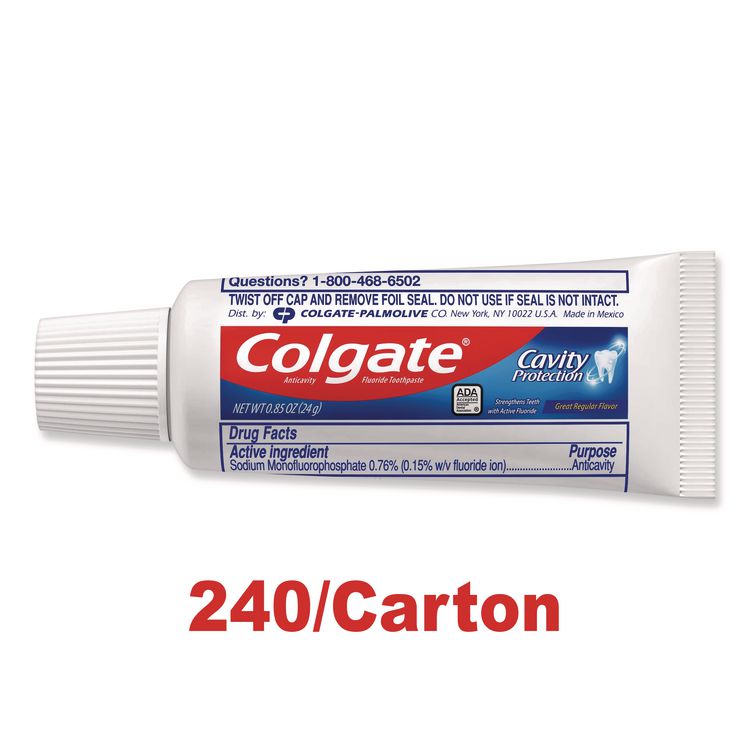 Fluoride Toothpaste, Personal Size, 0.85 oz Tube, Unboxed, 240/Carton