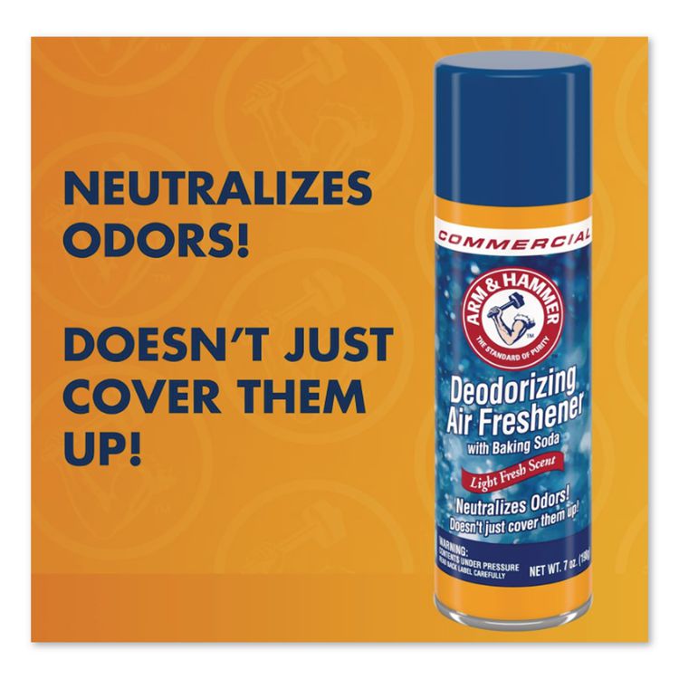 Baking Soda Air Freshener, Light Fresh, 7 oz Aerosol Spray, 12/Carton