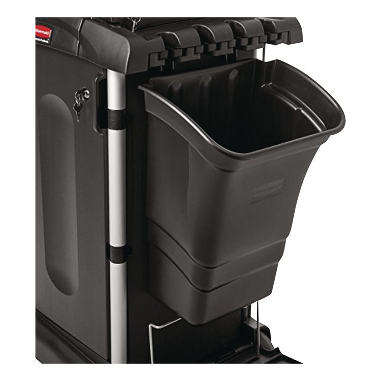 Optional Utility Cart Refuse/Utility Bin, 8 gal, Polyethylene, Black