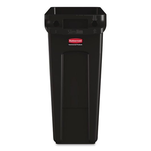 Slim Jim with Venting Channels, 16 gal, Plastic, Black