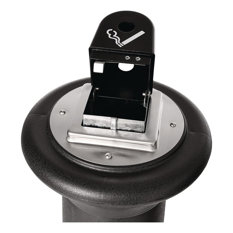 GroundsKeeper Tuscan Receptacle, 22.05 gal, 13 dia x 38.38h, Black