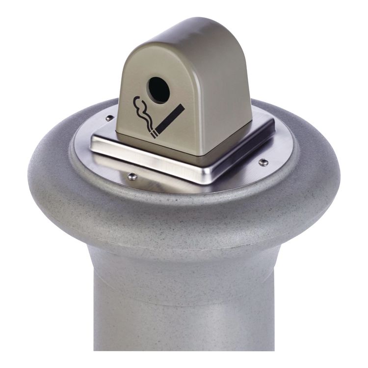 GroundsKeeper Tuscan Receptacle, 22.05 gal, 13 dia x 38.38h, Sandstone