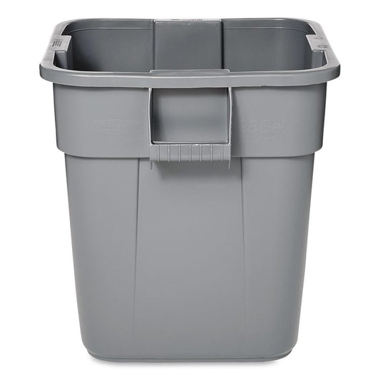 Square Brute Container, 28 gal, Polyethylene, Gray