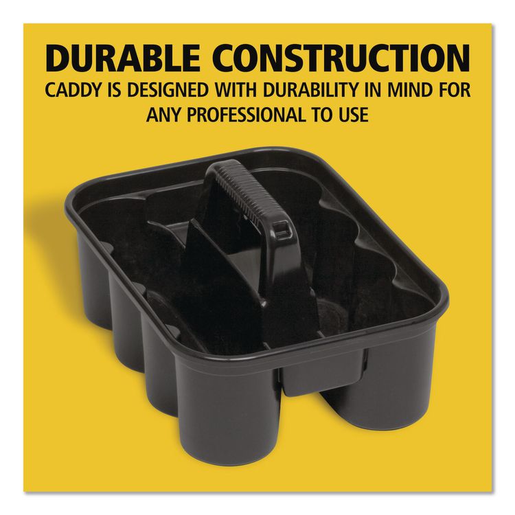 Commercial Deluxe Carry Caddy, Eight Compartments, 15 x 7.4, Black