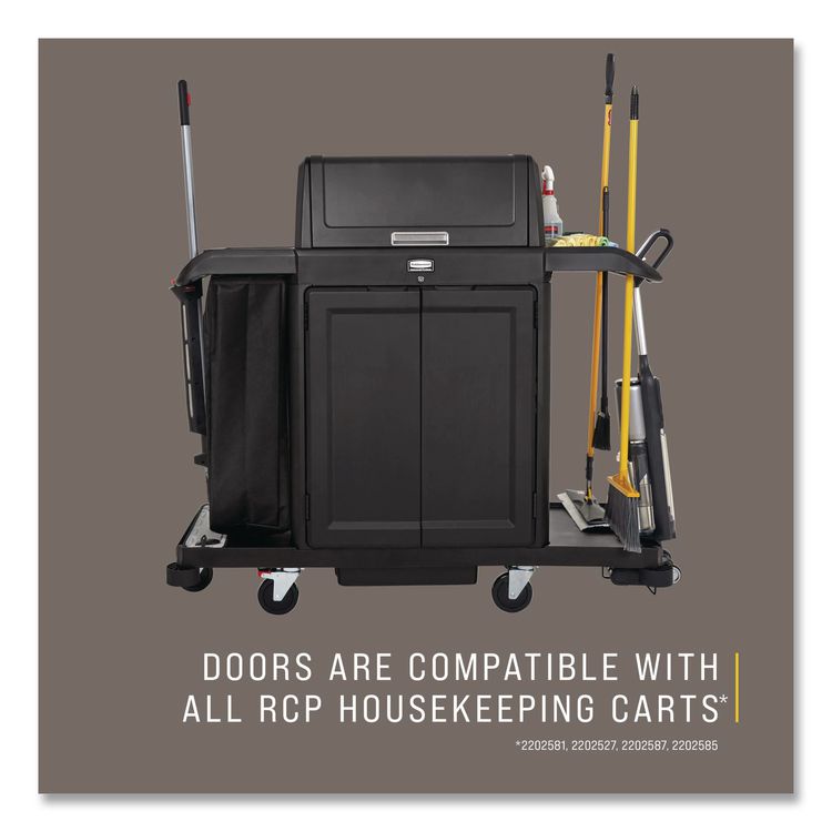 Locking Door Kit, for Rubbermaid Commercial 2202581/2202527/2202585, Resin, Black