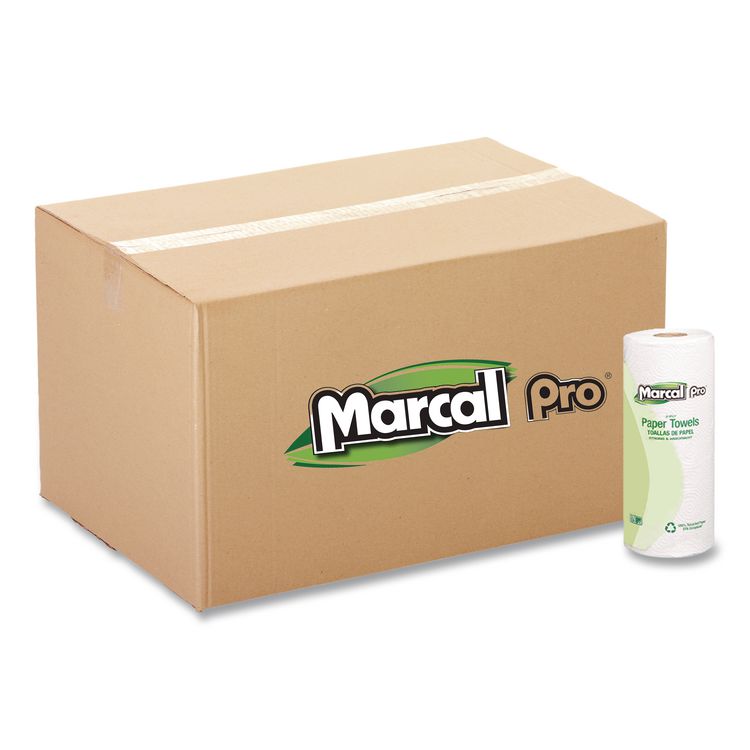 100% Premium Recycled Perforated Kitchen Roll Towels, 2-Ply, 11 x 9, White, 70/Roll, 15 Rolls/Carton