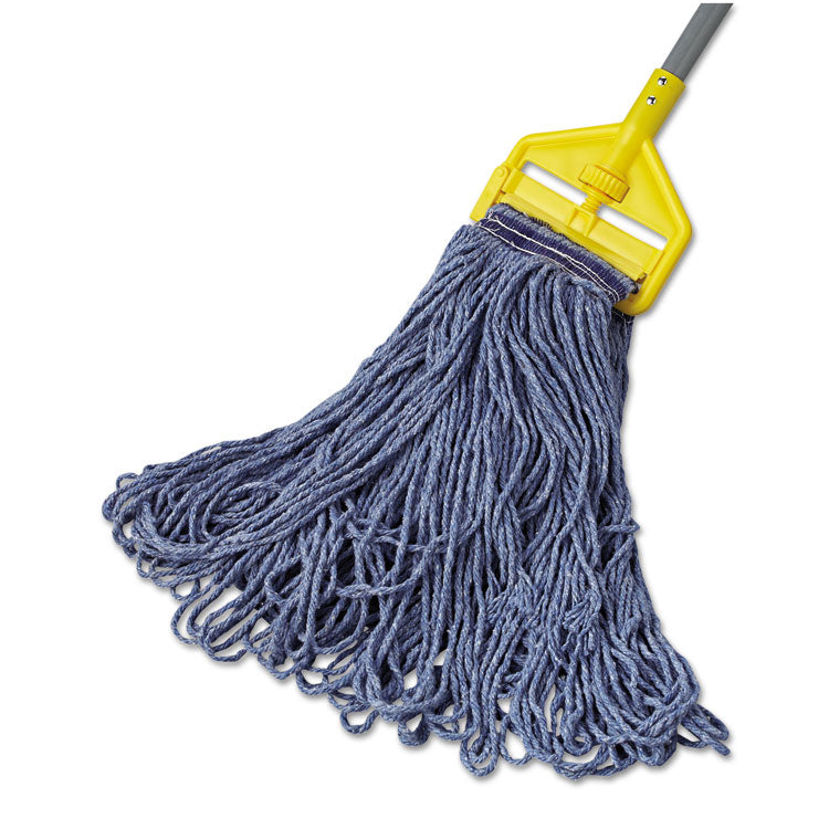 Universal Headband Mop Head, Cotton/Synthetic, 24 oz, Blue, 12/Carton