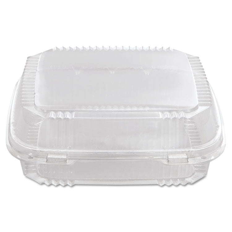 ClearView SmartLock Hinged Lid Container, 49 oz, 8.2 x 8.3 x 2.9, Clear, Plastic, 200/Carton