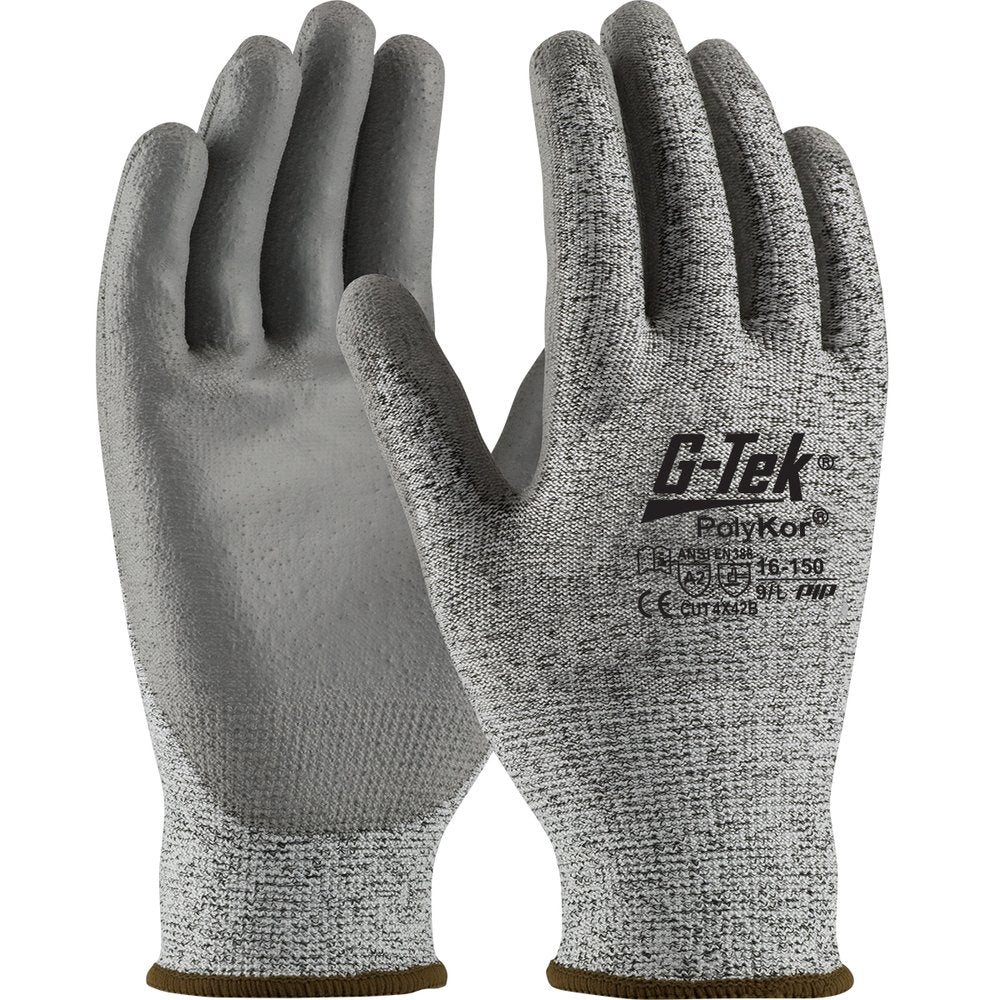 G-Tek by PIP Knit Polykor Glove Polyurethane Coat Grip L, 12 Pairs/Dozen