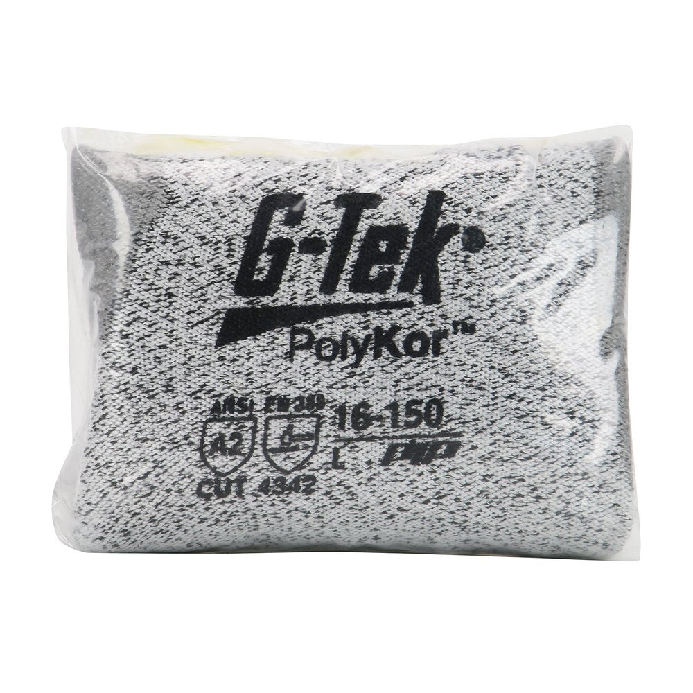 G-Tek by PIP Knit Polykor Glove Polyur. Grip PALM/FING VR M, 12 Pairs/Dozen