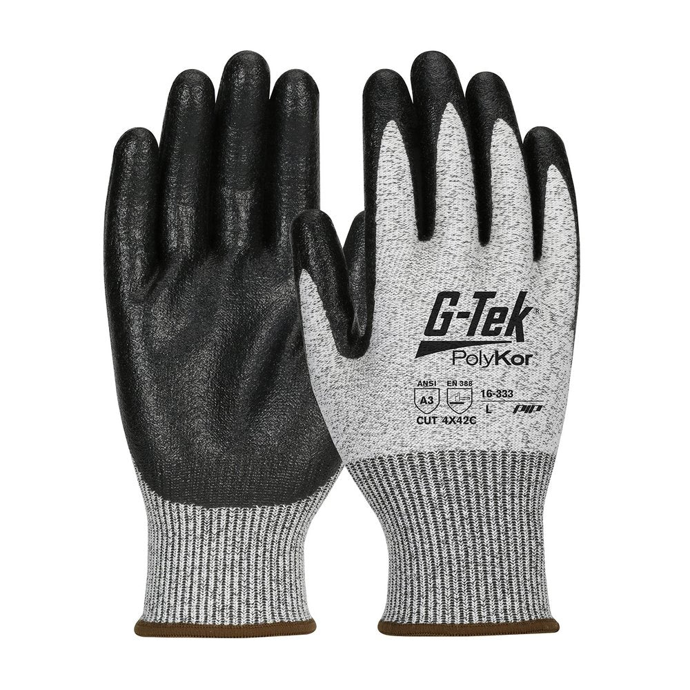 G-Tek by PIP Knit Polykor Glove Nitrile Msurf Grip P/F S, 12 Pairs/Dozen