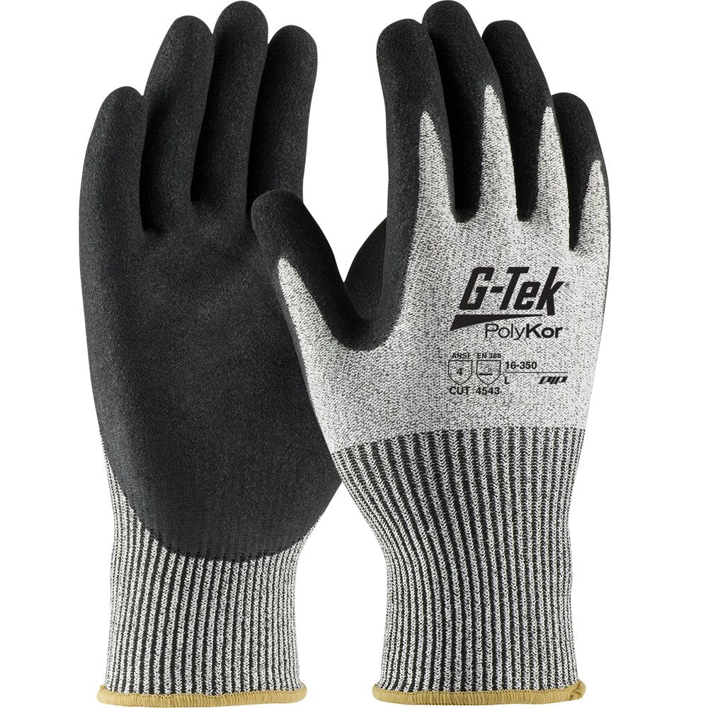 G-Tek by PIP Knit Polykor Double-dipnitrile Grip XS, 12 Pairs/Dozen