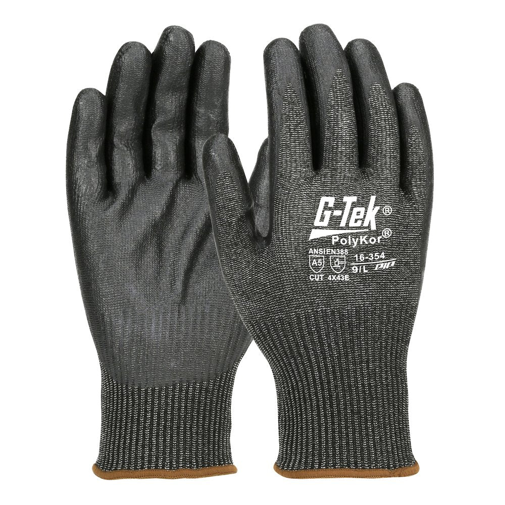 G-Tek by PIP Glove Black 13G Shell Black Nitrile Foam Grip M, 12 Pairs/Dozen