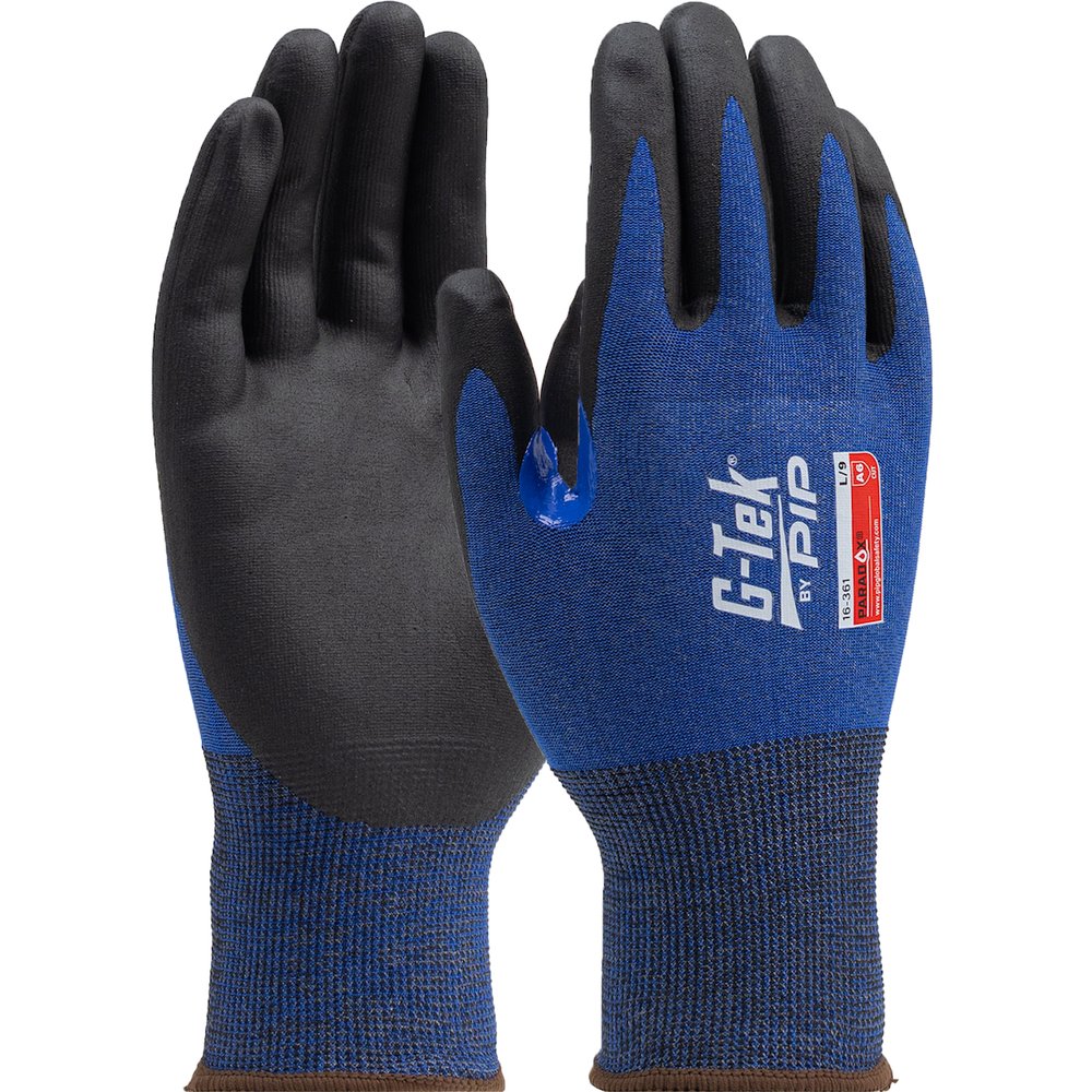 G-Tek by PIP Knit Polykor Glove Nitrile Grip P/F 21G TS M, 12 Pairs/Dozen