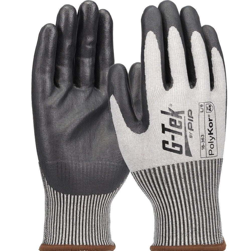 G-Tek by PIP Knit Polykor Glove Nitrile Coated Grip XL TS, 12 Pairs/Dozen