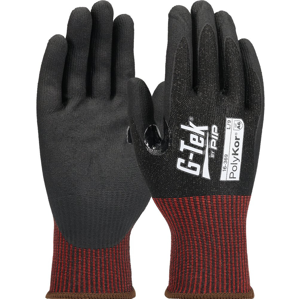 G-Tek by PIP Premium Knit Polykor Glove Nitrile Grip M TS, 12 Pairs/Dozen