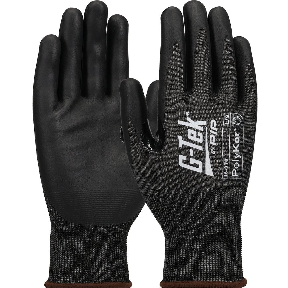G-Tek by PIP Knit Polykor X7 Glove Nitrile Grip P/F TS S, 12 Pairs/Dozen