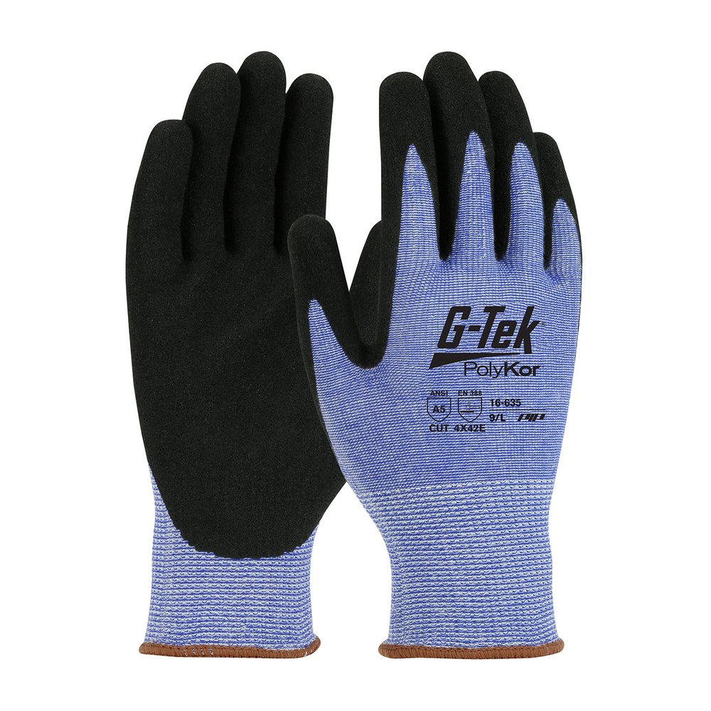 G-Tek by PIP Knit Polyk. Glove Nitrile Microsurface Grip M, 12 Pairs/Dozen