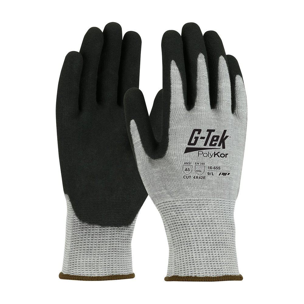 G-Tek by PIP Knit Polyk Glove 2-DIP Nitrile Msurf Grip P/F 2X, 12 Pairs/Dozen