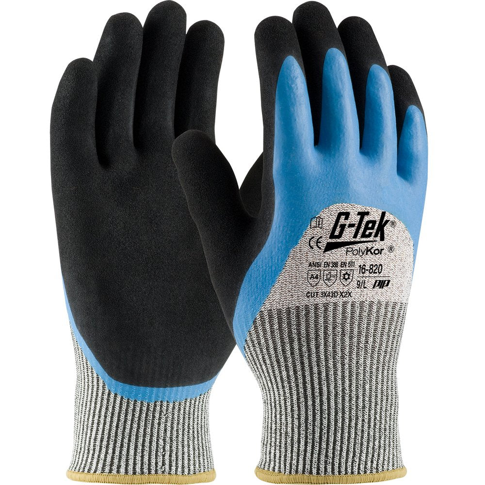 G-Tek by PIP Knit Polykor Glove Acrylic Latex Grip P/F/K XXL, 12 Pairs/Dozen
