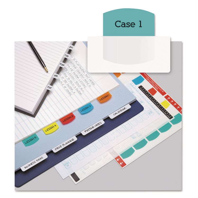 Laser Printable Index Tabs, 1/5-Cut, Assorted Colors, 1.13" Wide, 100/Pack