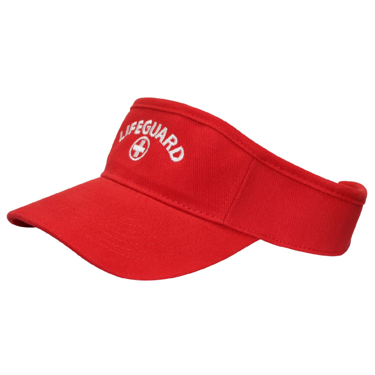 Kemp USA Lifeguard Visor, White Embroidered Logo, Red