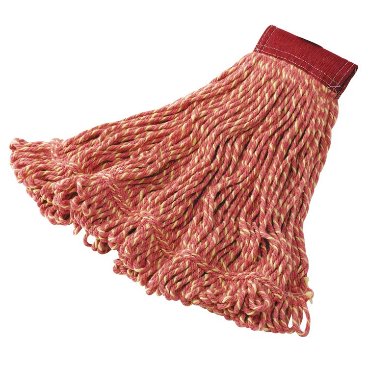 Super Stitch Blend Mop Heads, Cotton/Synthetic, Large, Red