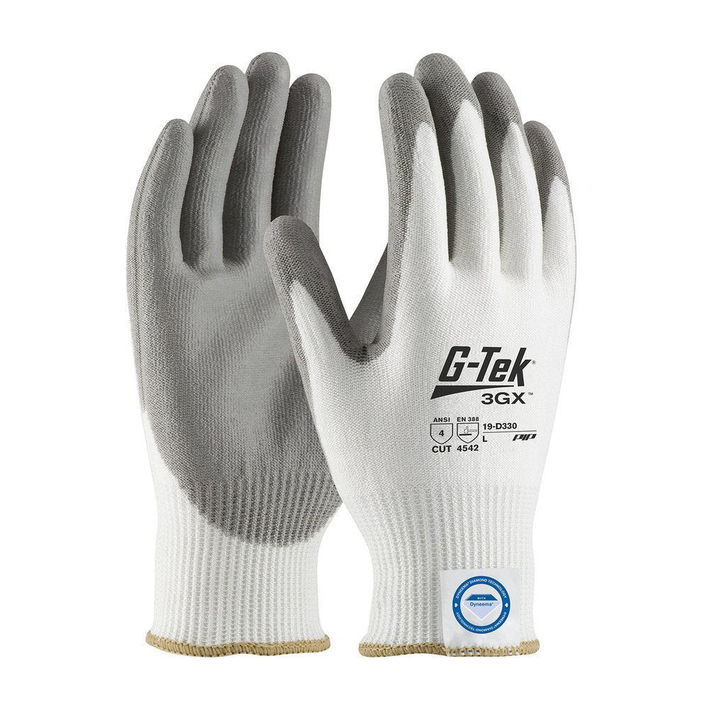 G-Tek by PIP Knit Dyneema Diamond Glove Polyure. Grip P/F XXL, 12 Pairs/Dozen