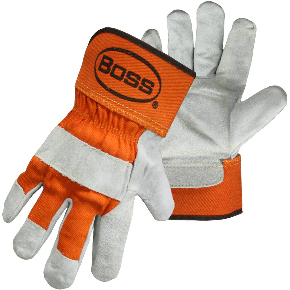 BOSS by PIP SUP Cowhide D-palm Glove Aramid Rubber Cuff L, 12 Pairs/Dozen
