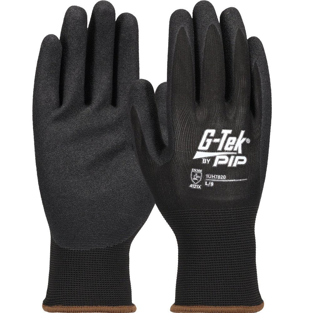 G-Tek by PIP Knit Polyester Glove Coated Palm Fingers SZ M, 12/Dozen