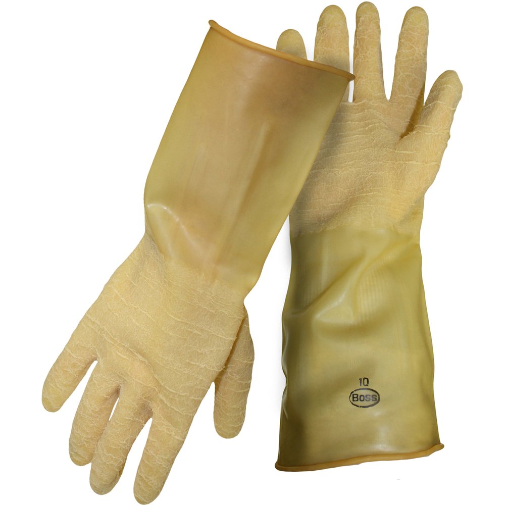 BOSS by PIP Unsupport Latex Unlinedcrinkle Grip 18MIL SZ 7, 12 Pairs/Dozen