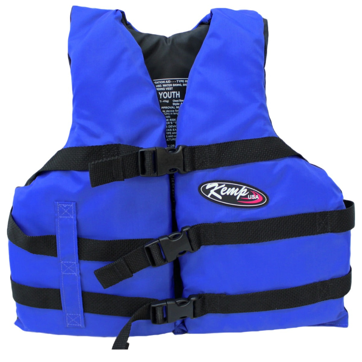 Kemp USA Life Jacket, Blue & Black, Youth, USCG, Type III
