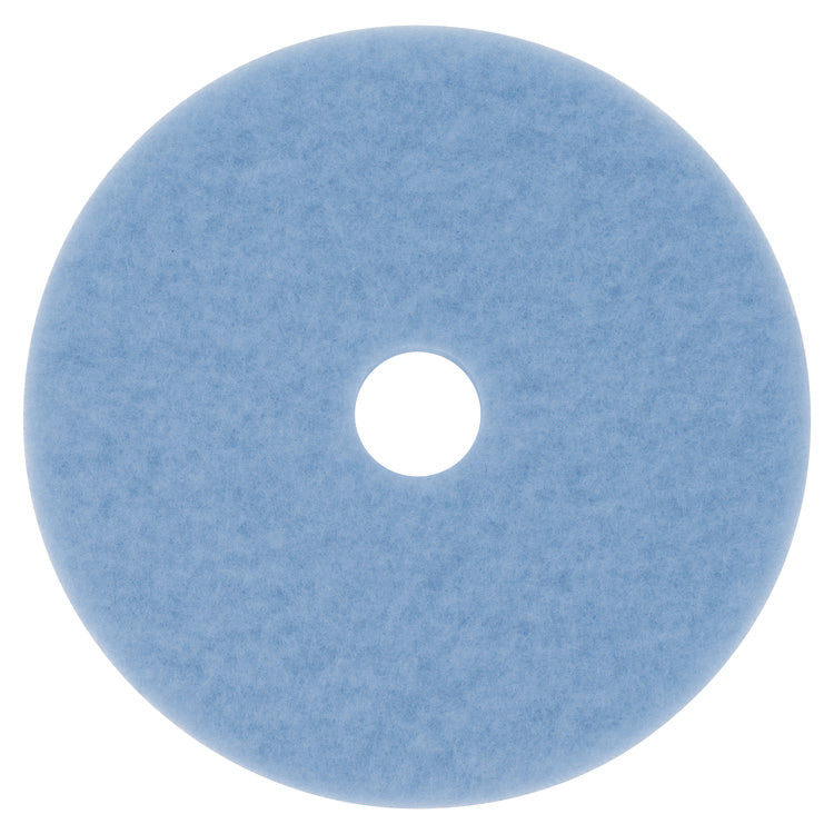 Hi-Performance Burnish Pad 3050, 19" Diameter, Sky Blue, 5/Carton