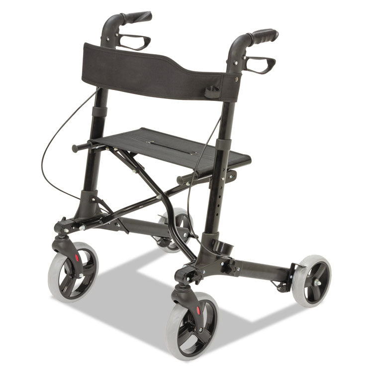 Gateway Aluminum Rollator, Adjusts 31" to 36", 300 lbs Capacity, Black