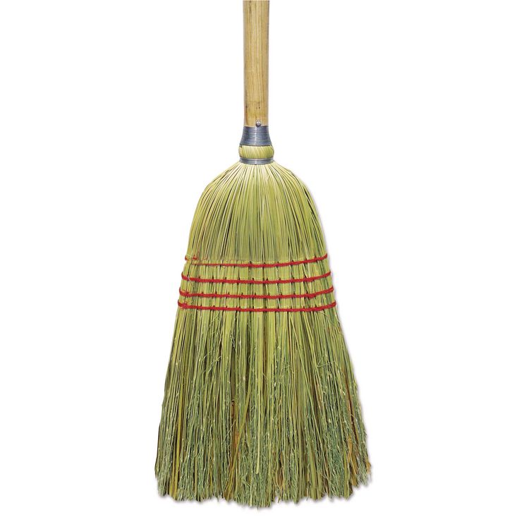 Upright Corn/Fiber Broom, 56" Overall Length, Natural, 6/Carton