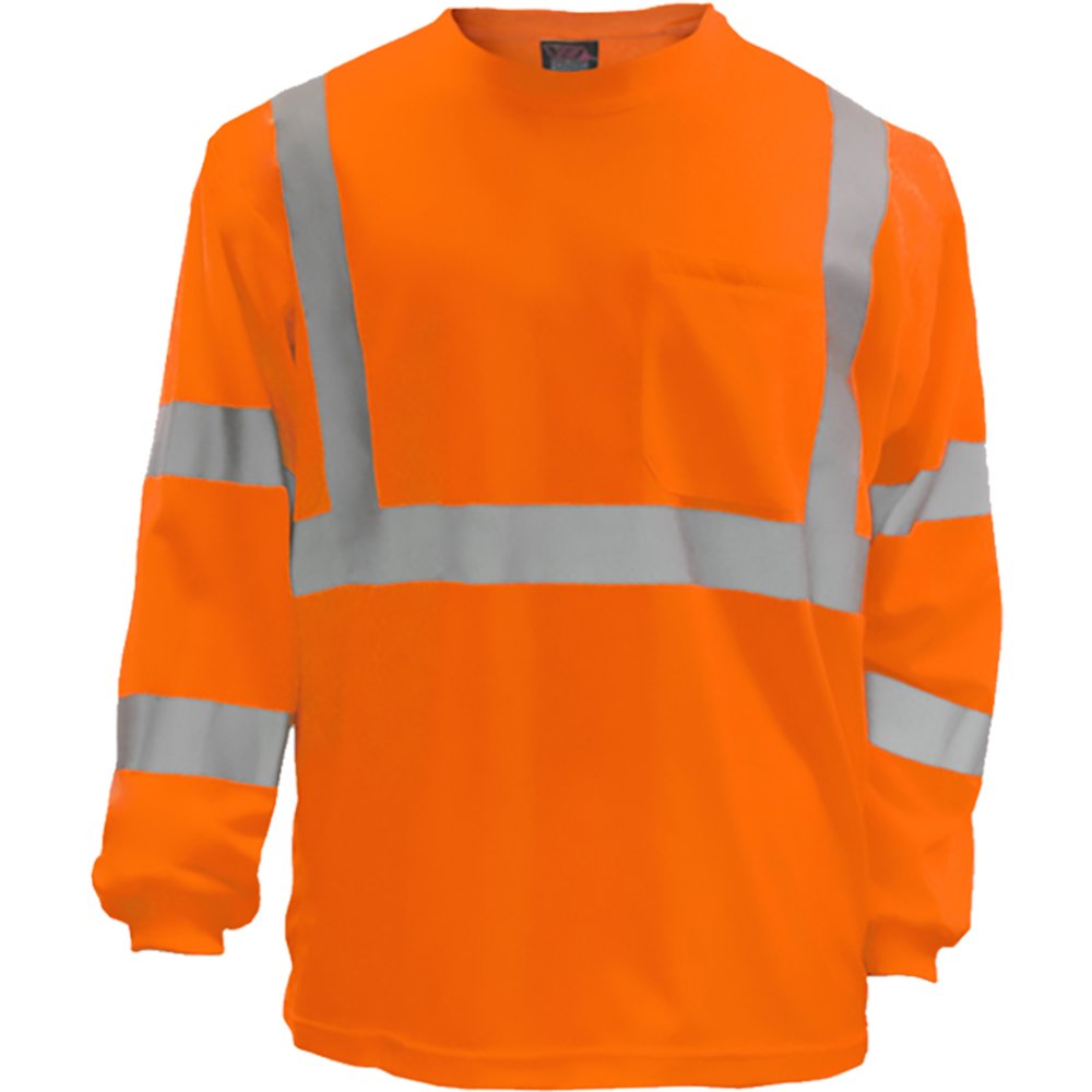 Reflective Apparel by PIP Type R CL3 Long-sleeve Shirt ORG SM