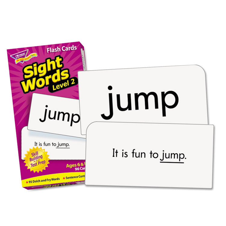 Skill Drill Flash Cards, Sight Words Level 2, Grades 1 to 3, 3" x 6", Black and White, 97/Set
